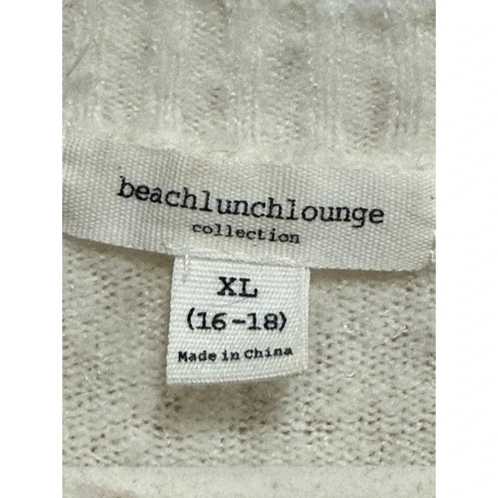 beachlunchlounge‎ Collection Leopard Print Striped Sweater Women's XL Tan Pink